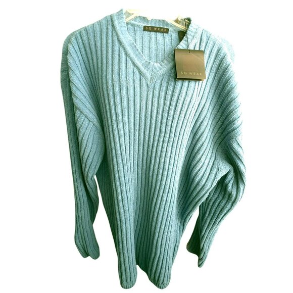 Men's Ribbed Knit V-Neck Sweater By SQ Wear Size XXL Very Soft JJ4148 - Picture 3 of 9